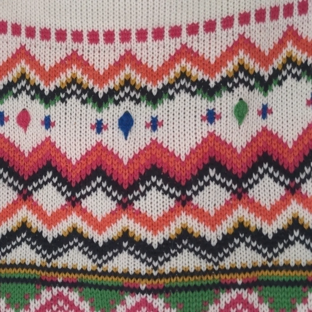 Decorative square knit pillow cover fair isle geometric pom teen tween NWT
